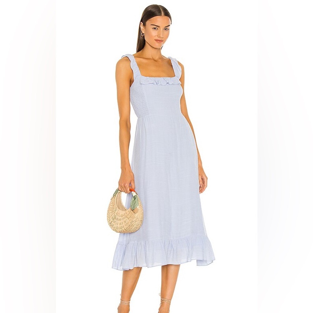 Heartloom Dennis Dress - Elegant Light Blue Midi Dress